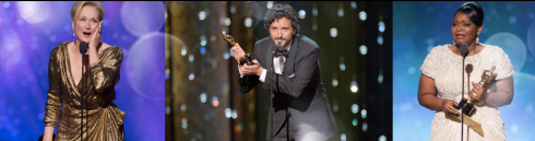 Meryl, Bret and Octavia at the Oscars. From Oscars.org